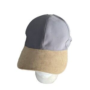 Universal Thread Hat Cap Strap Back Grey w/Tan  Faux Suede Brim Baseball NWOT